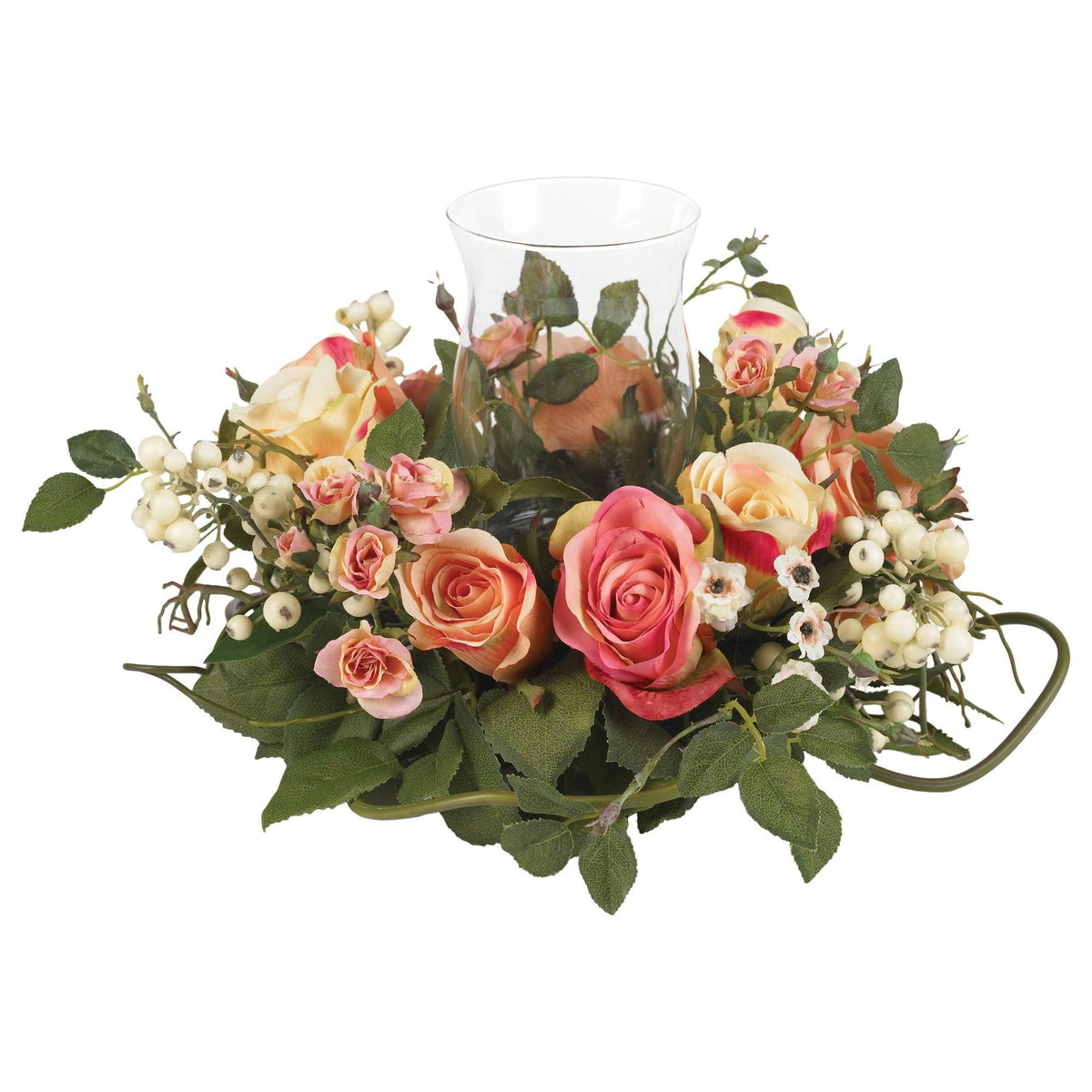 16" Rose Candelabrum - Asstored Pastels by Nearly Natural in Asst Pastel