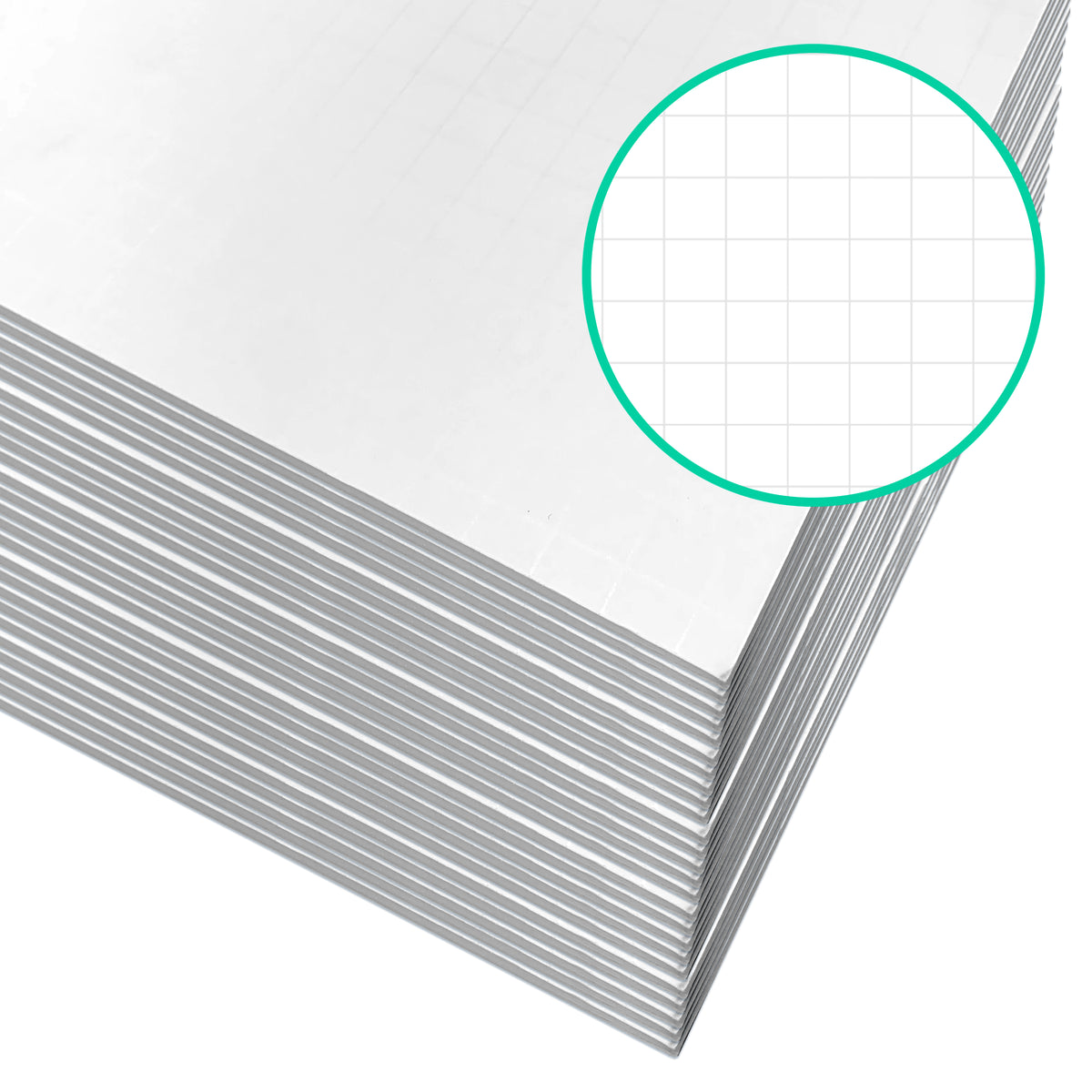 11 x 14 Fade-Line White Foam Board, 1/2" Grid Pack of 25