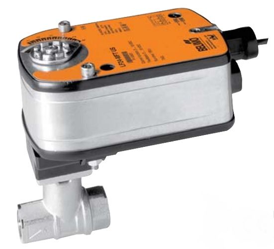 Belimo Characterized Control Valve (CCV), 1", 2-way, Cv 30 |Valve Actuator, Spring return, AC/DC 24 V, 2...10 V, modulating B225+LF24-SRUS