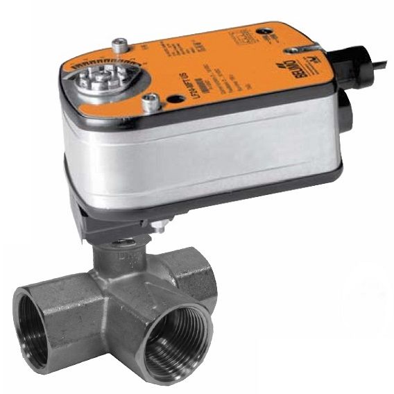 Belimo Characterized Control Valve (CCV), 3/4", 3-way, Cv 4.7 |Valve Actuator, Spring return, AC/DC 24 V, On/Off, 1 x SPDT B317B+LF24-SUS