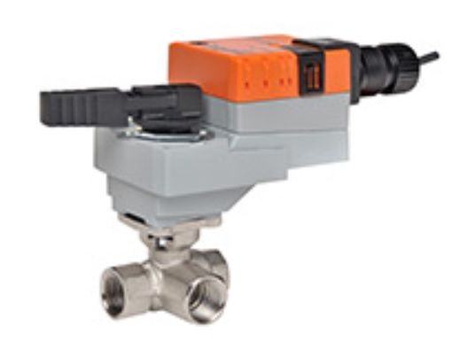 Belimo Characterized Control Valve (CCV), 1/2", 3-way, Cv 0.8 |Valve Actuator, Non fail-safe, AC/DC 24 V, On/Off, Floating point, 1 x SPDT B309B+LRB24-3-S