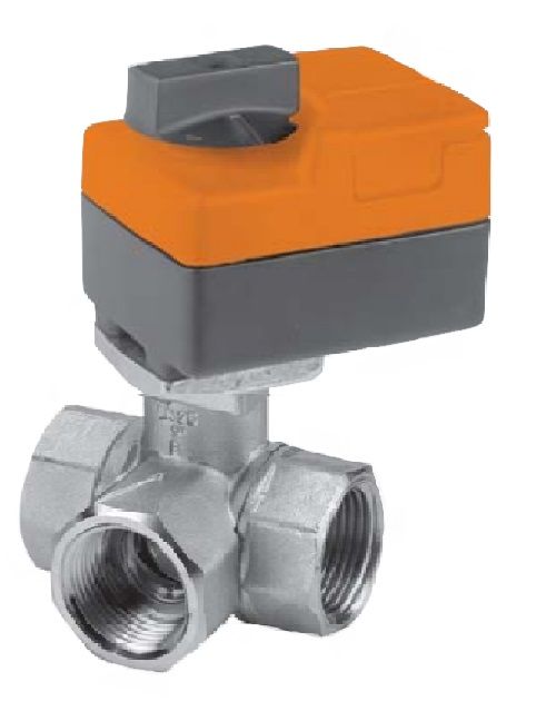 Belimo Characterized Control Valve (CCV), 1/2", 3-way, Cv 16 |Valve Actuator, Non fail-safe, AC/DC 24 V, 2...10 V, modulating B316+TR24-SR/300US