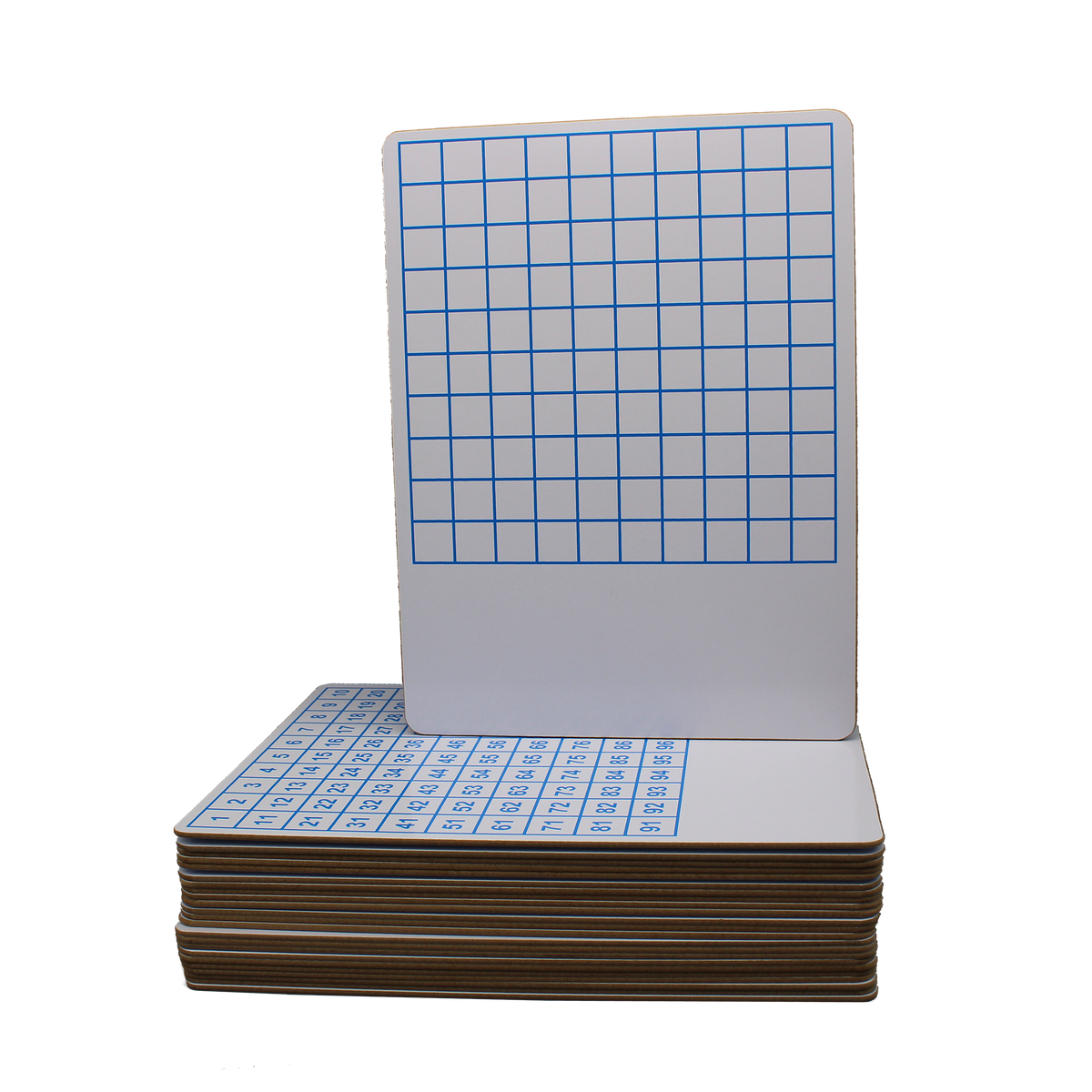 9 x 12 Two-Sided Hundreds Grid Dry Erase Board Class Pack 24
