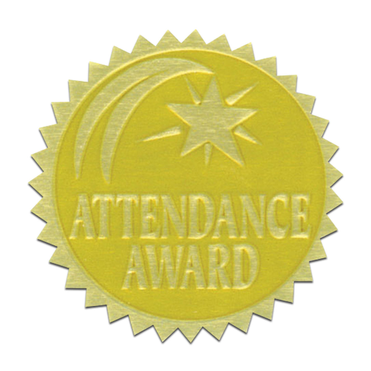Gold Foil Stamped Certificate Seals - Attendance Award - Carton of 50 supplier units