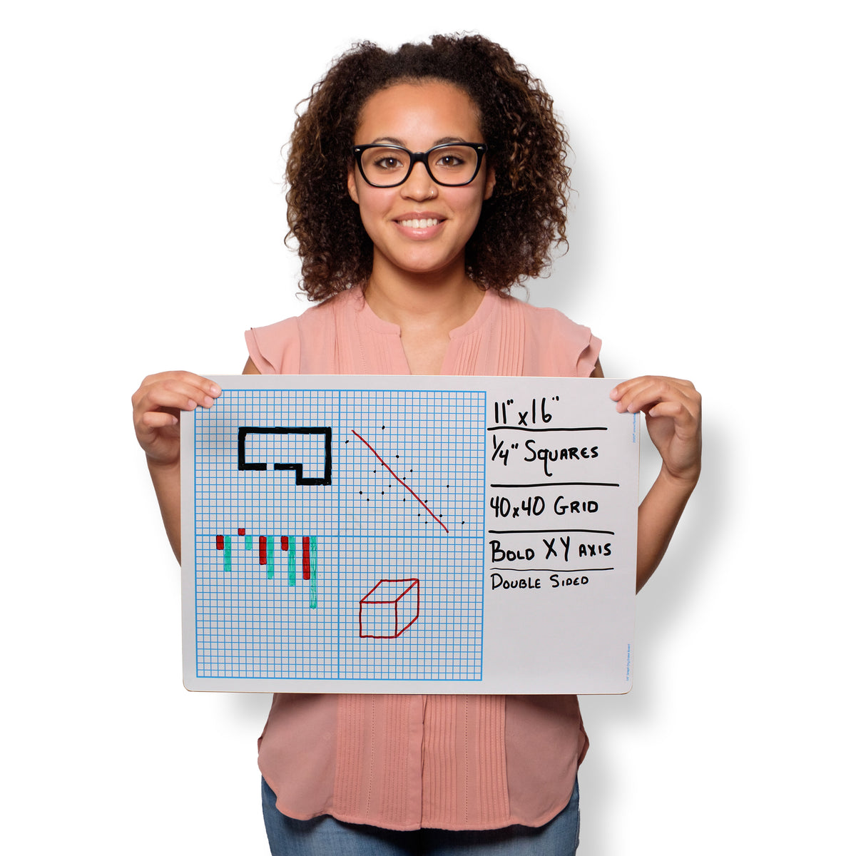 11 x 16 1/4" Graph Dry Erase Board Class Pack of 12