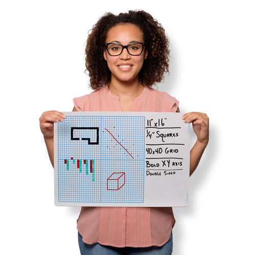 11 x 16 1/4" Graph Dry Erase Board Class Pack of 12