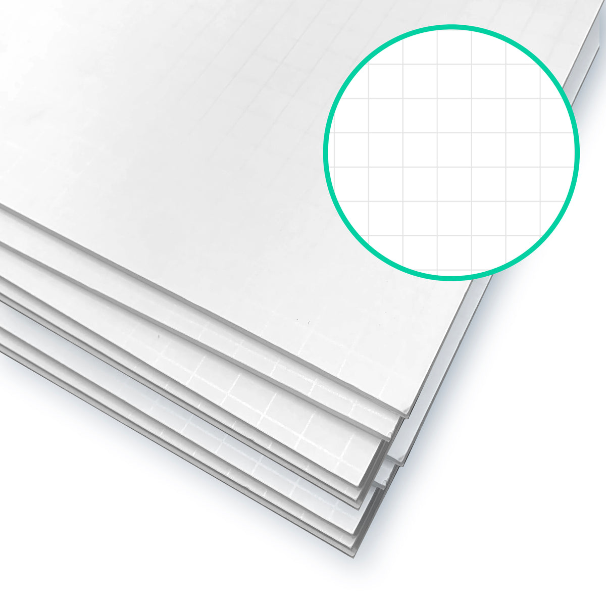 20 x 28 Fade-Line White Foam Board, 1/2" Grid Pack of 10