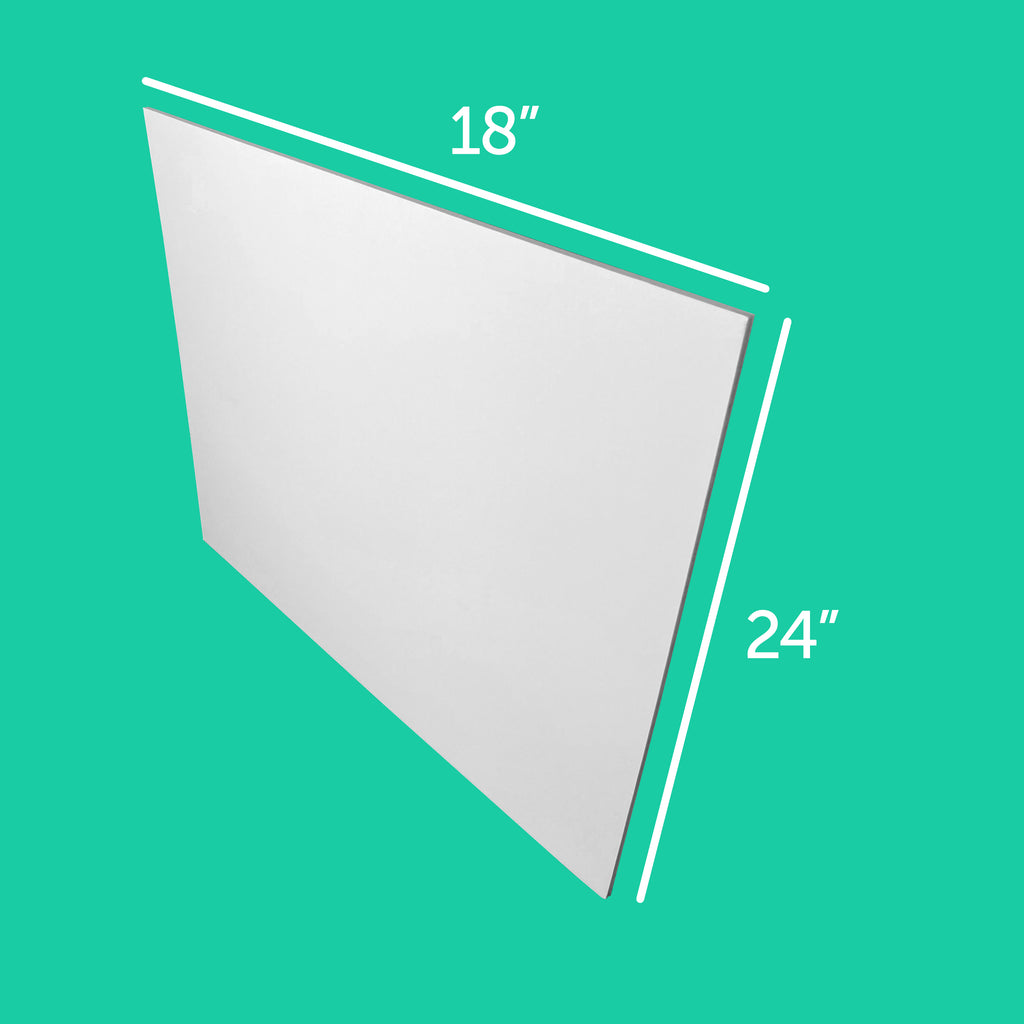 18" x 24" Double-Sided White Foam Board, 3/16" Thick – Pack of 5