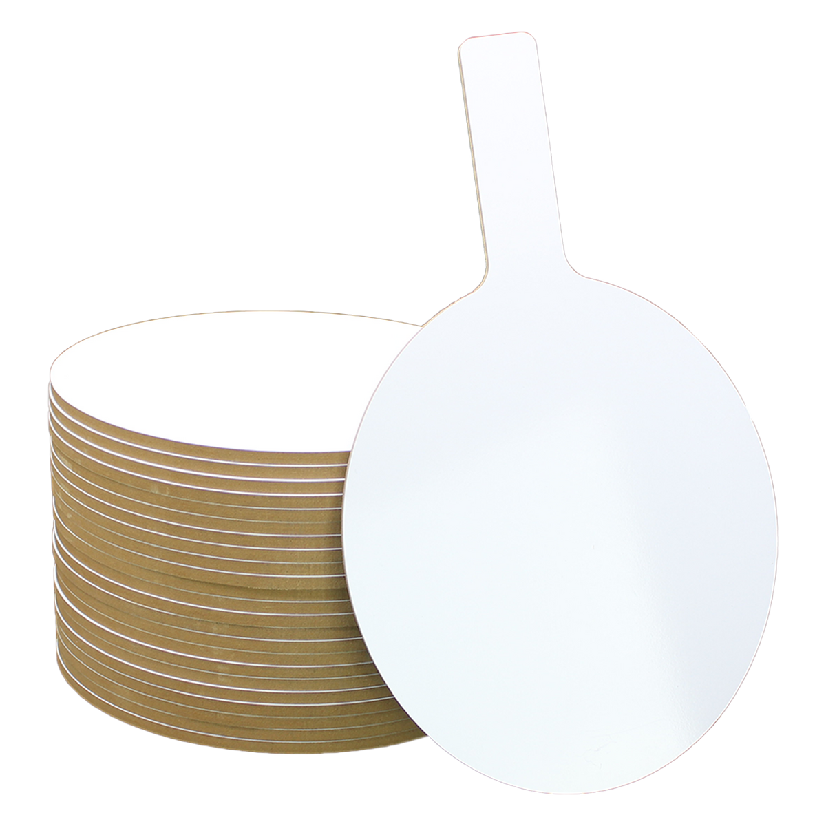 7 x 12 Single-Sided Oval Dry Erase Answer Paddle - Class Pack 24