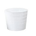 12" Farmhouse White Metal Ribbed Planter by Nearly Natural