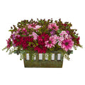 12" Daisy Artificial Arrangement in Decorative Planter by Nearly Natural