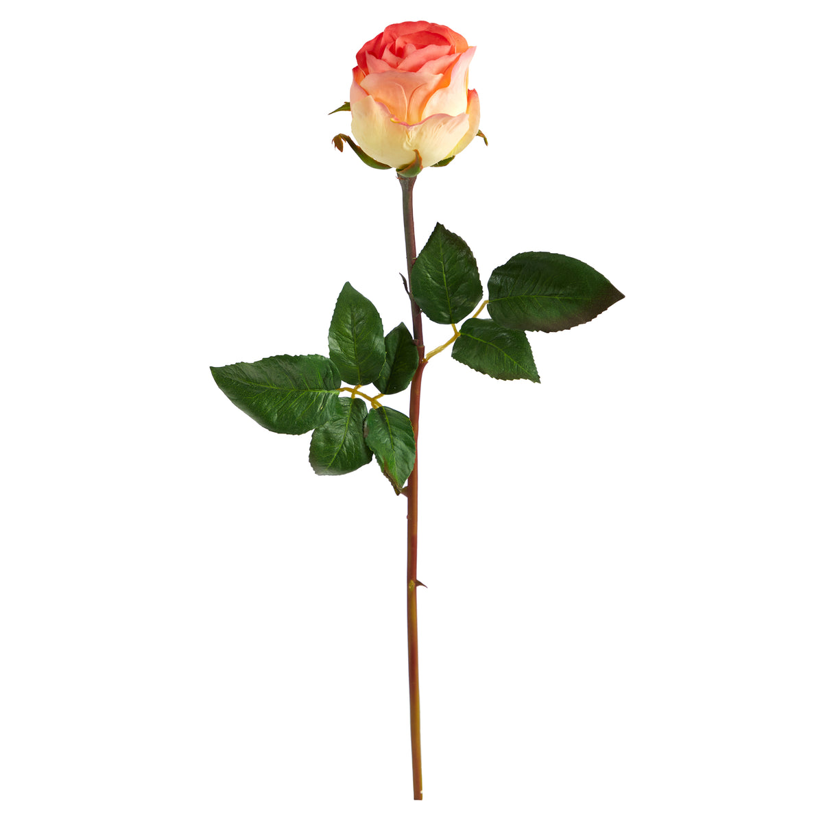 21" Rose Bud Artificial Flower (Set of 6) by Nearly Natural in Salmon