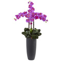 41" Phalaenopsis Orchid Arrangement with Bullet Plntr Orchid by Nearly Natural in Orchid