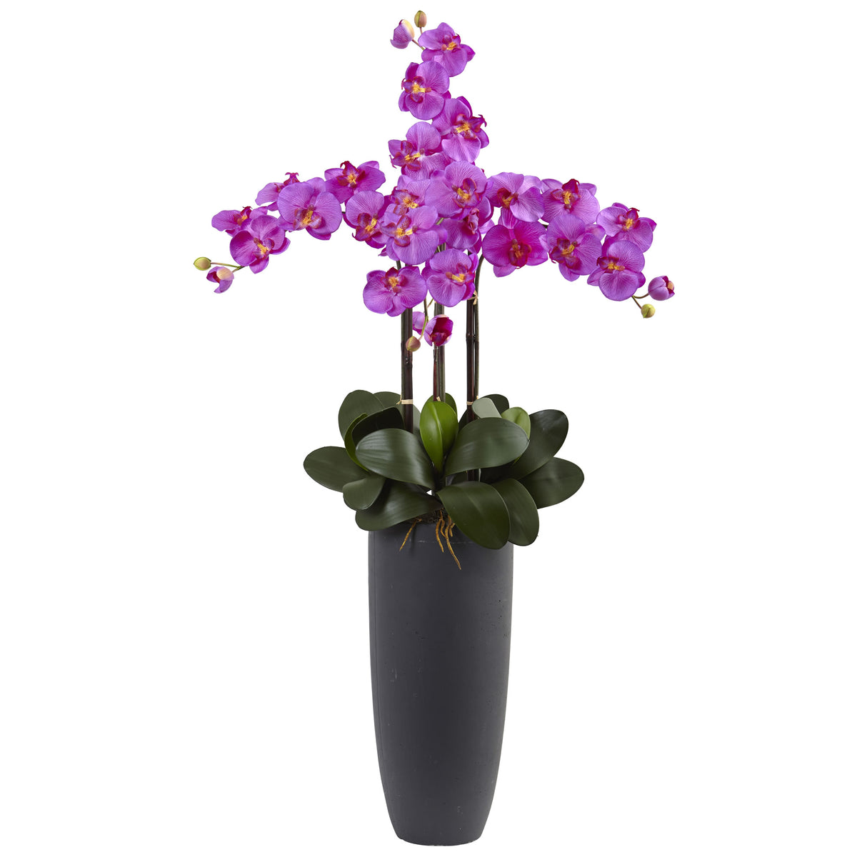 41" Phalaenopsis Orchid Arrangement with Bullet Plntr Orchid by Nearly Natural in Orchid