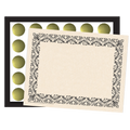 Art Deco Set - Black Border Paper, Plain Folders, Gold Seals