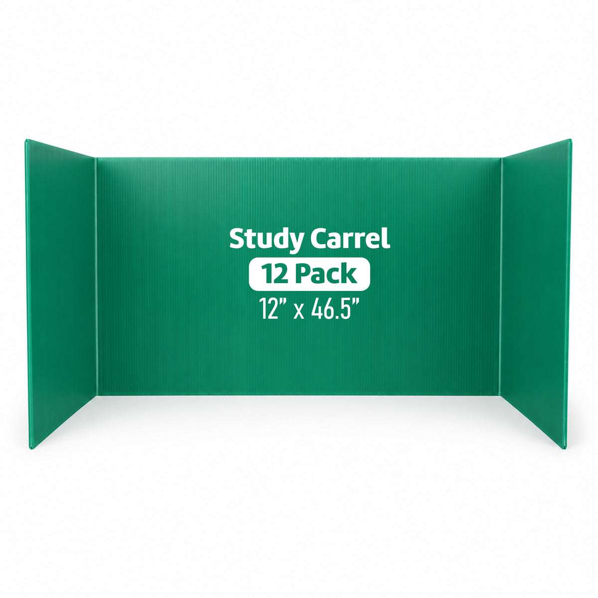 Flipside Products Green Plastic Study Carrels, 12'' x 46.5'', 12 Pack