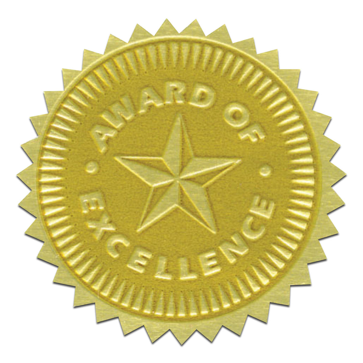 Gold Foil Stamped Certificate Seals - Award of Excellence - Carton of 50 supplier units