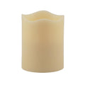 Flameless 4" x 5" Melted Top Ivory Wax Pillar Candle