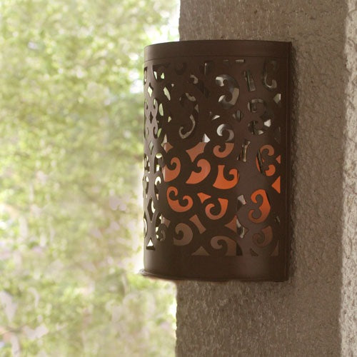 Etched Montrose Sconce with Flameless Candle