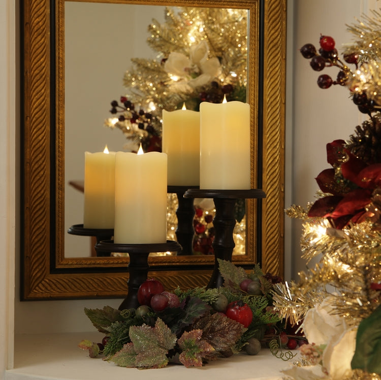Solare 3D Virtual Flame Candles with Color-Hue Technology - Ivory 3" x 5"