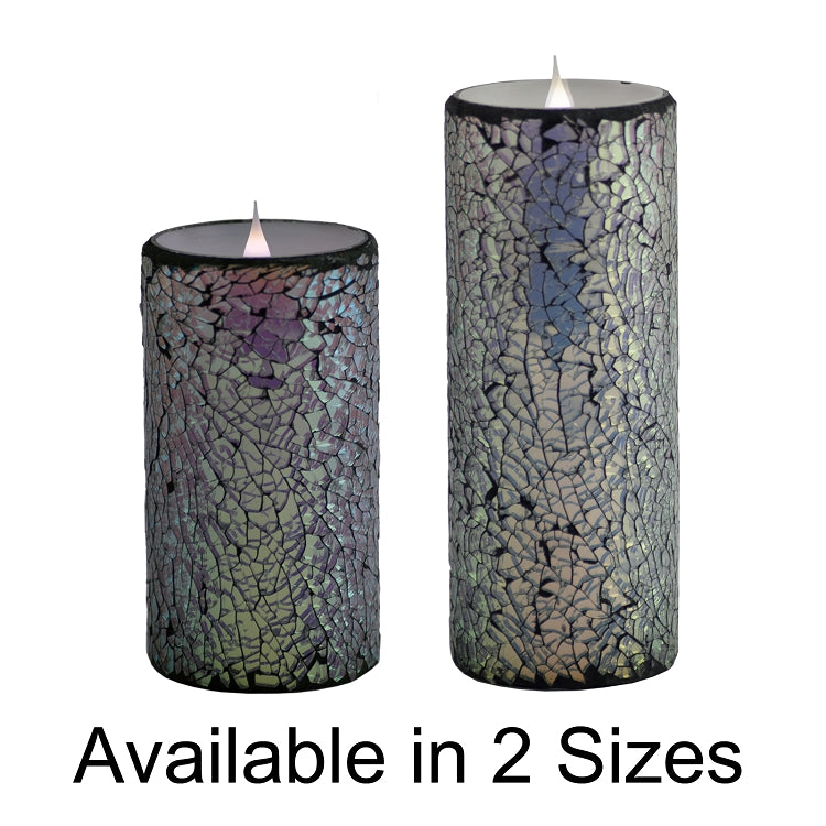 Solare 3D Virtual Flame Candles with Color-Hue Technology Mirrored Mosaic