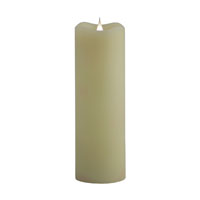 Solare 3D Virtual Flame Candles with Color-Hue Technology - Ivory 3" x 9"