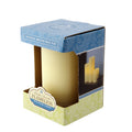 Flameless 3" x 5" Melted Top Ivory Wax Pillar Candle
