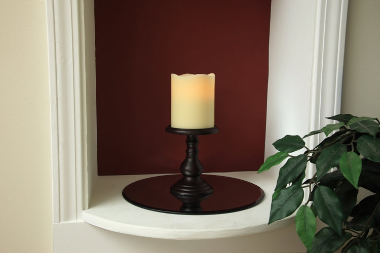 Flameless 4" x 5" Melted Top Ivory Wax Pillar Candle