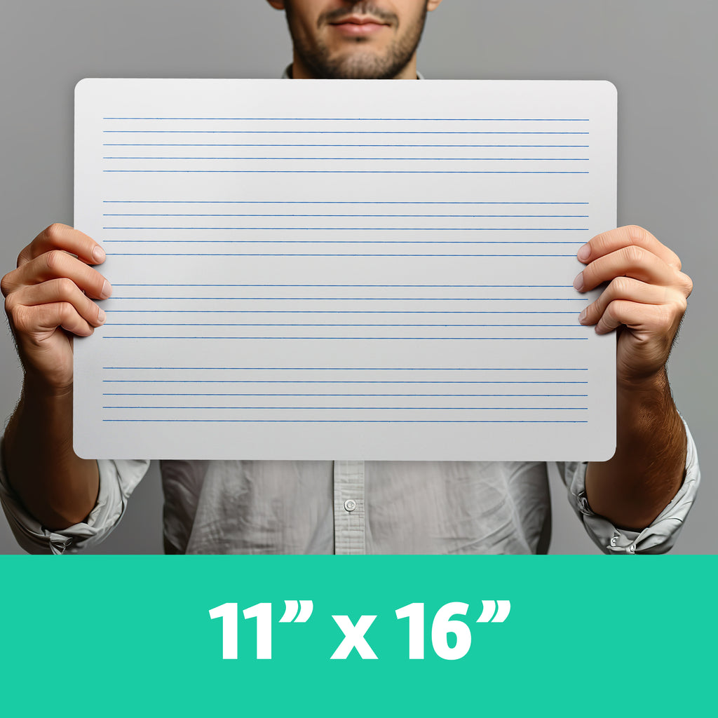11 x 16 Single-Sided Music Staff Dry Erase Board Class Pack of 24