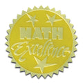 Gold Foil Stamped Certificate Seals - Math Excellence - Carton of 50 supplier units