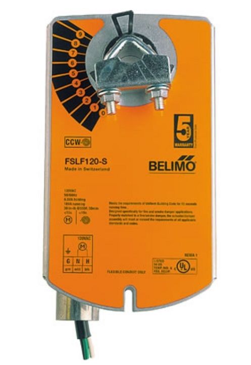 Belimo Fire & Smoke Actuator, 180 in-lb [20 Nm], Spring return, AC 120 V, On/Off FSAF120A