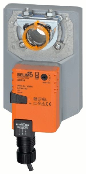 Belimo Damper Actuator, 360 in-lb [40 Nm], Non fail-safe, AC/DC 24 V, 2...10 V, modulating GMB24-SR
