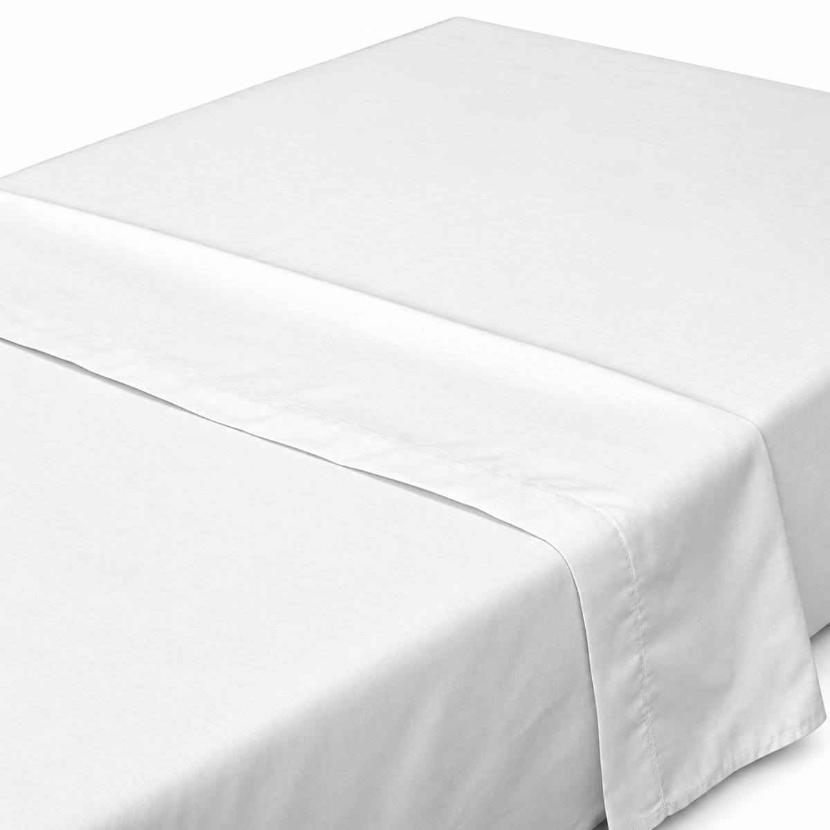 90X110 T180 55/45 WHITE QUEEN FLAT SHEET (2 DOZ per BOX) — representative White product image