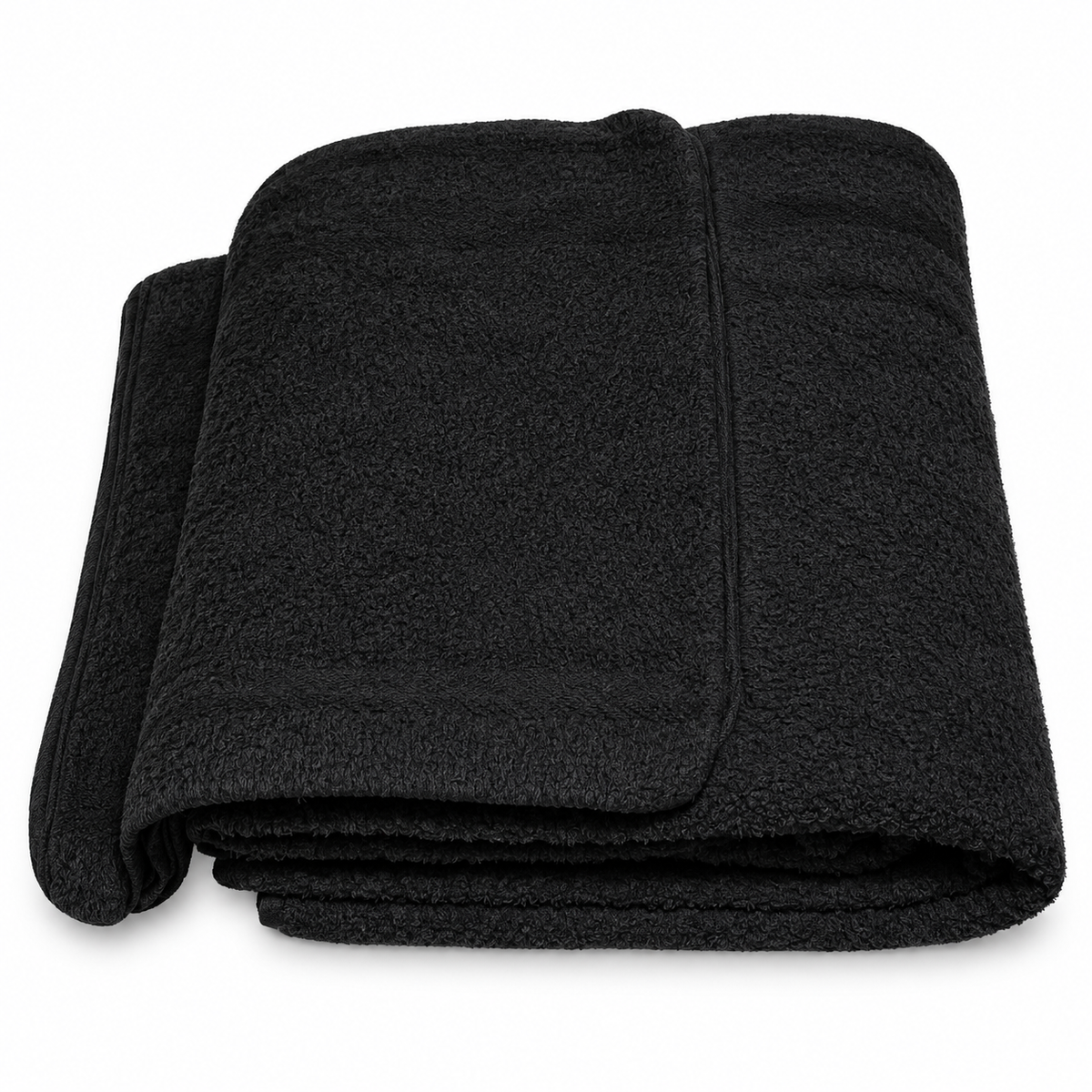15X18 1.25LBS HEMMED BLACK FINGER TIP TOWEL VELOUR (24 DOZ per BOX) — representative Black product image