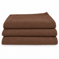 28X32 6.4oz SPUN POLY BIB APRON - BROWN 3/POCKET- ( SPAP2833BRO-3P ) (10 DOZ per BOX) — representative Brown product image