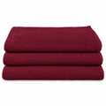 28x32 6.4oz SPUN POLY BIB APRON-BURGUNDY 3/POCKET- ( SPAP2833BUR-3P ) (10 DOZ per BOX) — representative Burgundy product image