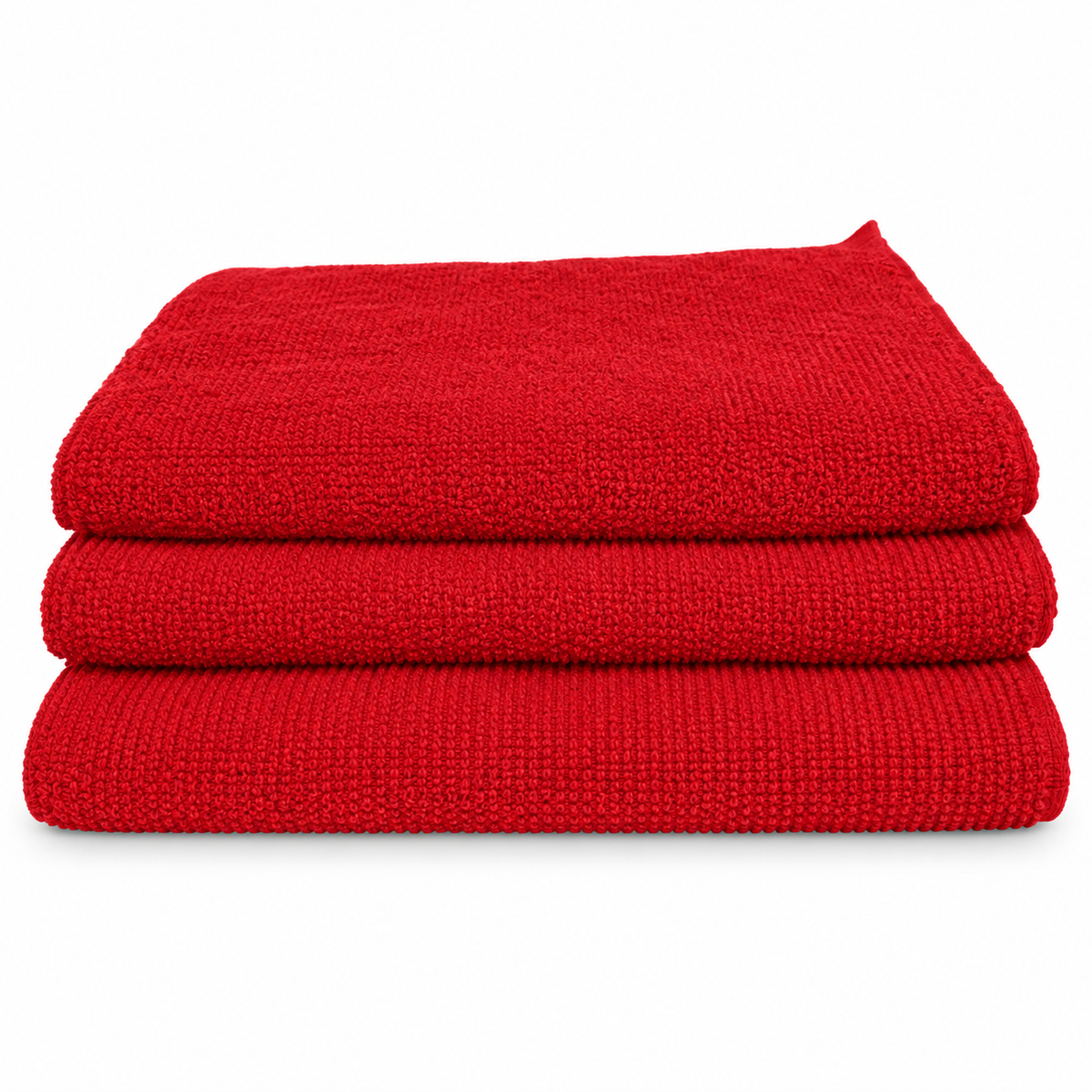 28x32 6.4oz SPUN POLY BIB APRON-RED NO/POCKET ( SPAP2833RED ) (10 DOZ per BOX) — representative Red product image