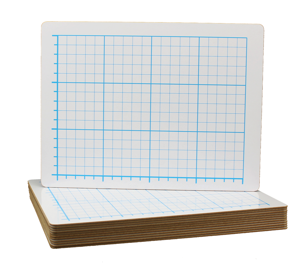 9 x 12 Two Sided Quadrant Grid Dry Erase Board - 1/2" Square Class Pack of 12