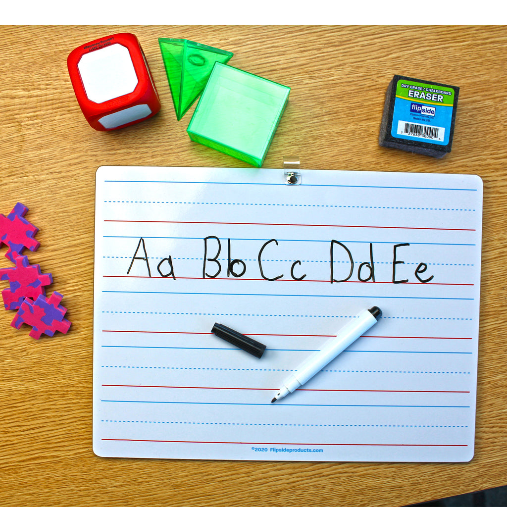 9 x 12 Two Sided Red & Blue Ruled/Dry Erase with attached marker