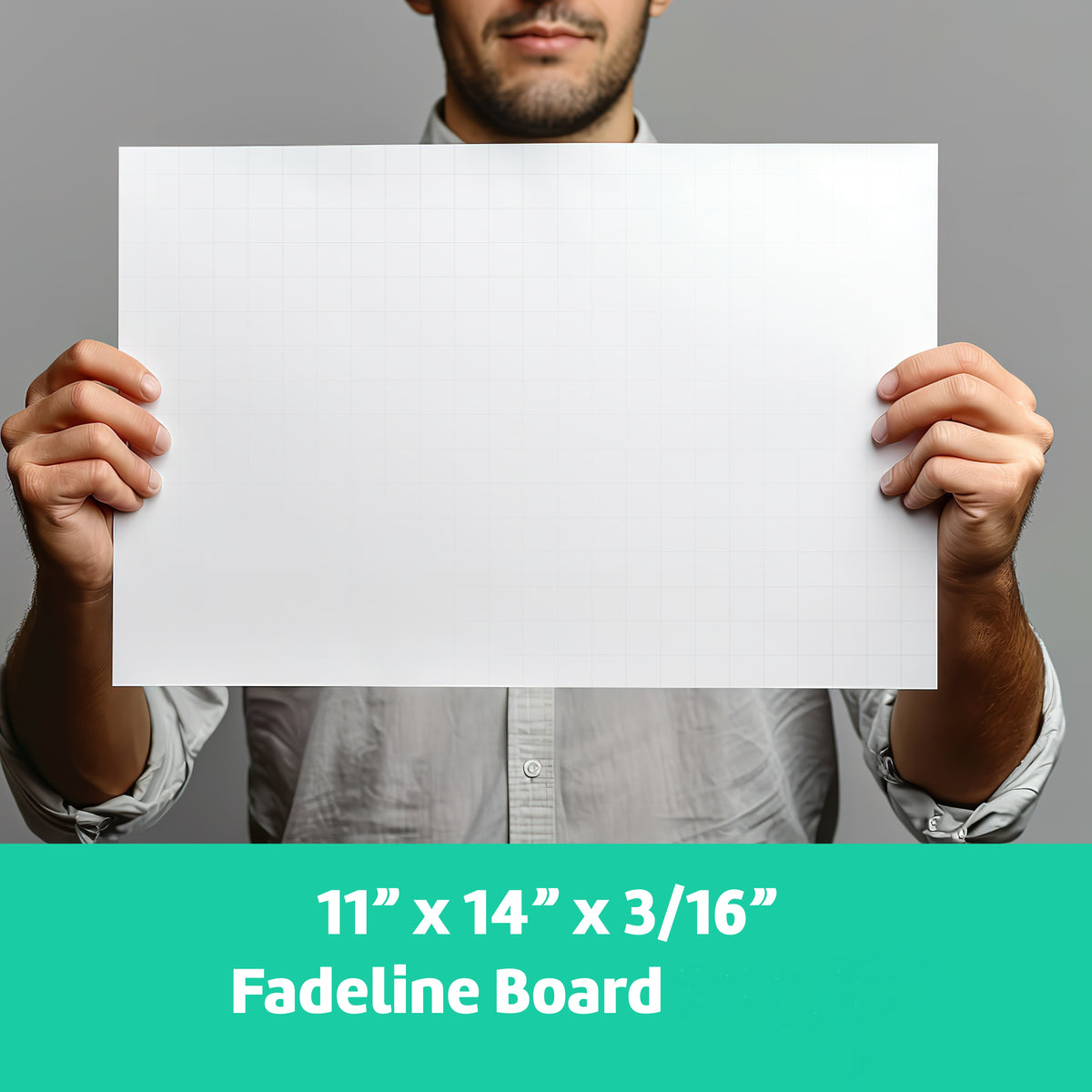 11 x 14 Fade-Line White Foam Board, 1/2" Grid
