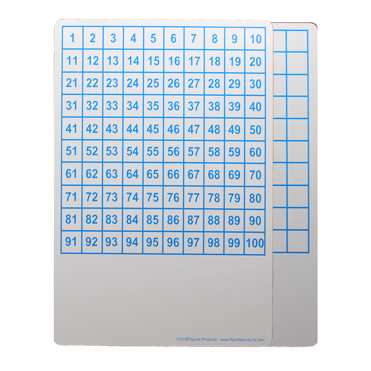 9 x 12 Two-Sided Hundreds Grid Dry Erase Board - Carton of 24 supplier units