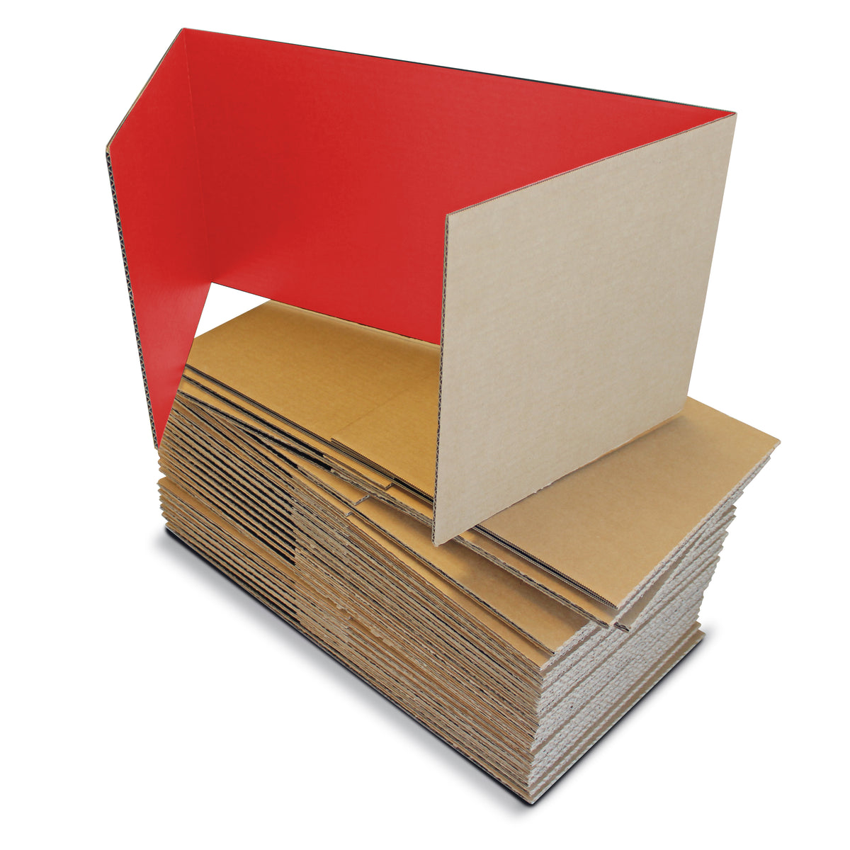 12 x 48 Study Carrel Red Corrugated Pack of 24