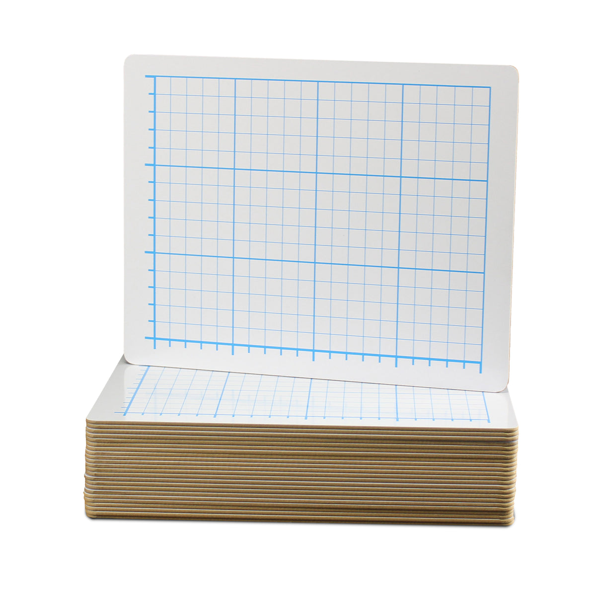 9 x 12 Two-Sided Quadrant Grid Dry Erase Board - 1/2" Square Class Pack 24