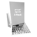 20 x 30 White Corrugated Project Sheet Sign Kit Pack of 5