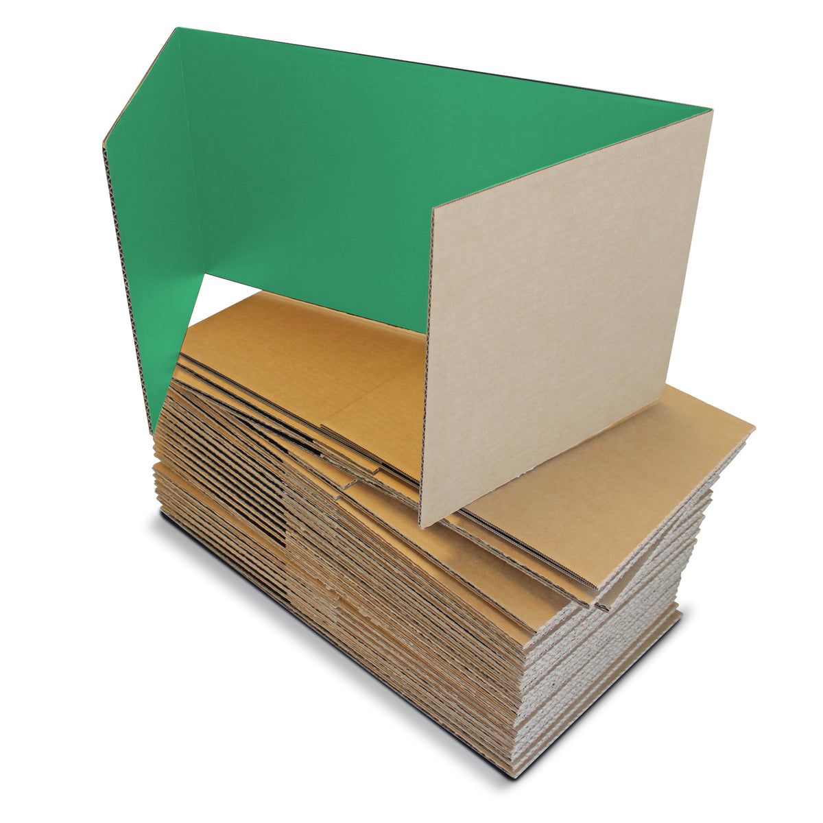 12 x 48 Study Carrel Green Corrugated Pack of 24