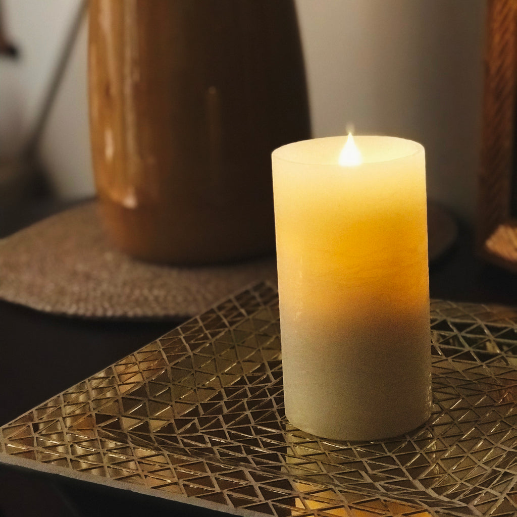 Solaré Distressed 3D Virtual Flame 3x5 Wax Candle