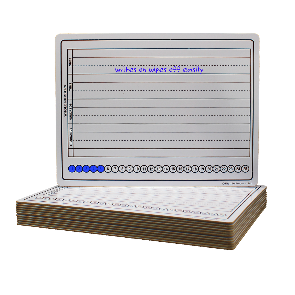 9 x 12 Two Sided Basic Skills Marker Board 12 Pack
