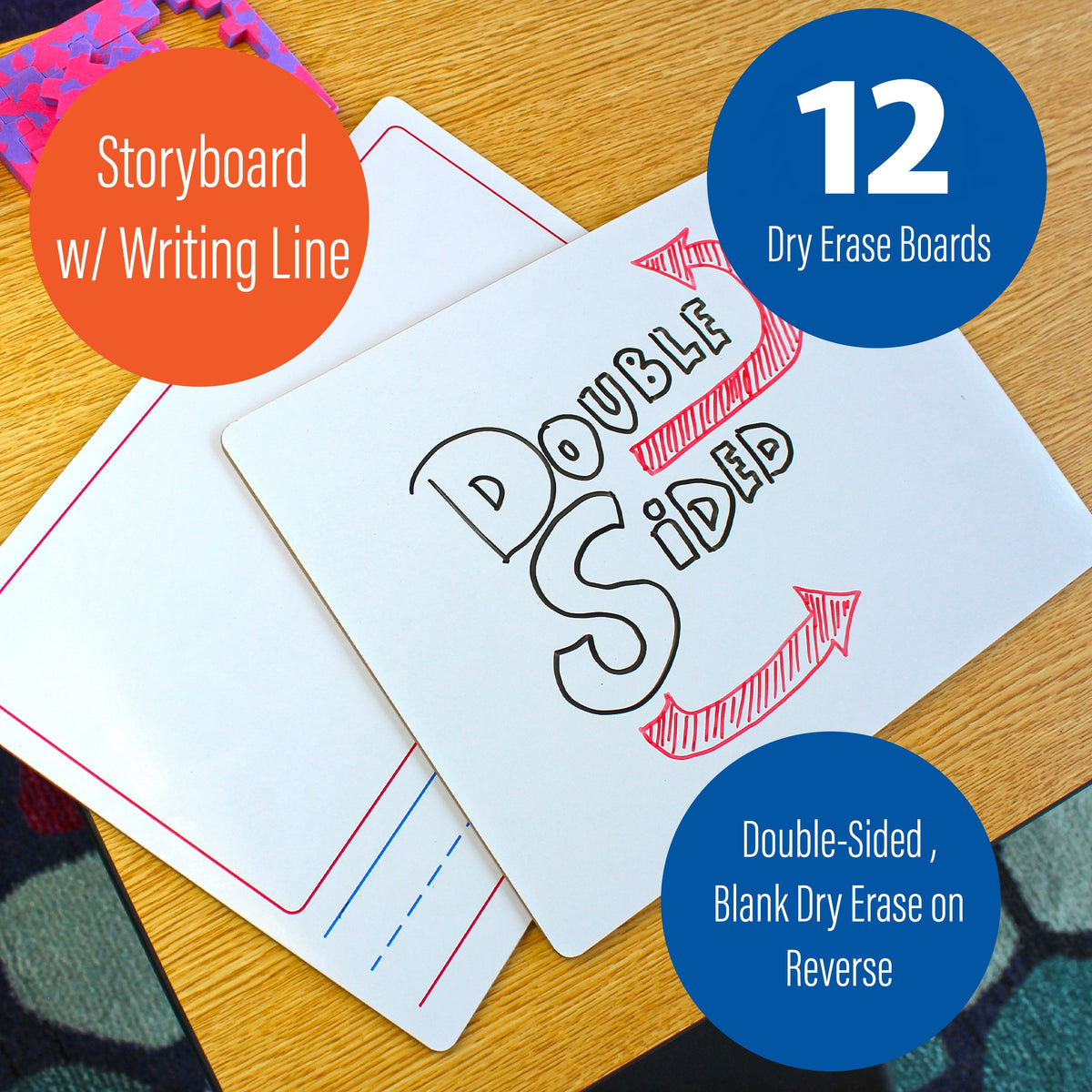 9 x 12 Two Sided Story Marker Board Class Pack of 12
