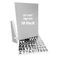 20 x 30 White Corrugated Project Sheet Sign Kit Pack of 10