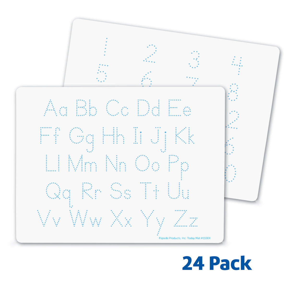 9" x 12" Letters and Numbers, Two-Sided, Dry Erase Learning Mat - 24 Pack